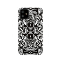 Polynesian Tribal Tough Case White And Black iPhone 11 - Polynesian Pride