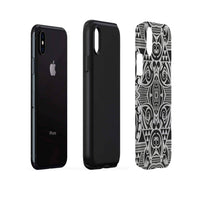 Polynesian Tribal Tough Case Black White - Polynesian Pride