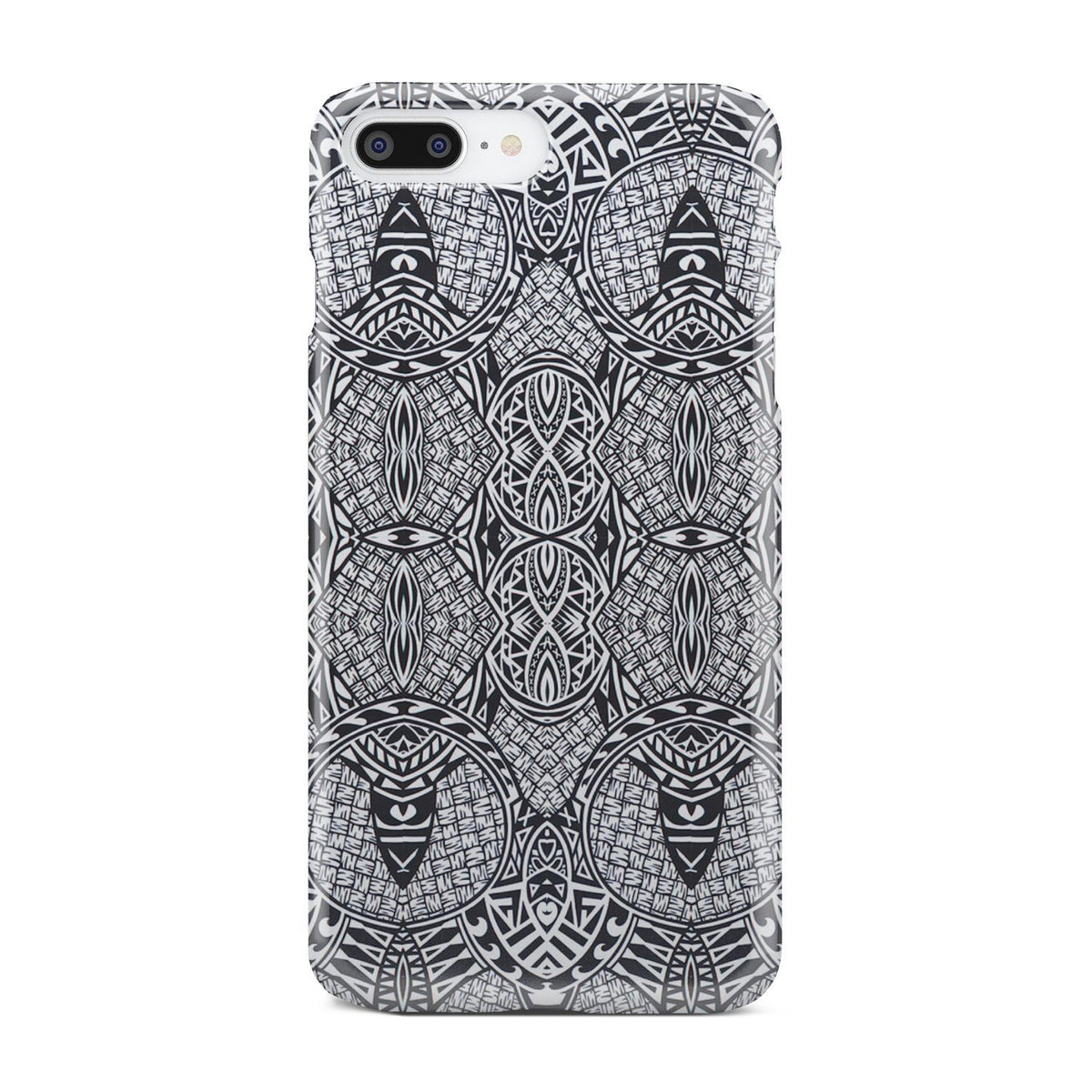 Polynesian Phone Case Black And White iPhone 8 Plus - Polynesian Pride