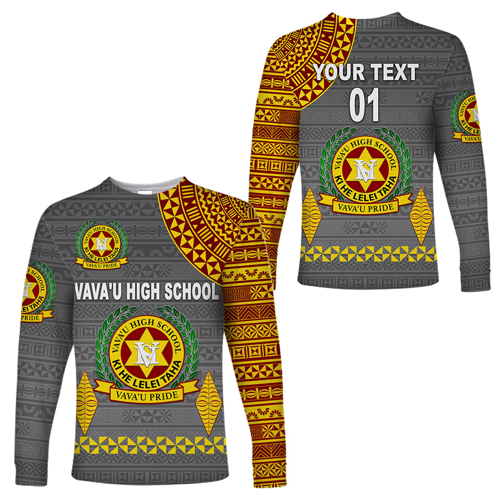 (Custom Personalised) Tonga Vava'u High School Long Sleeve Shirt Simple Style - Grey LT8 Unisex Grey - Polynesian Pride