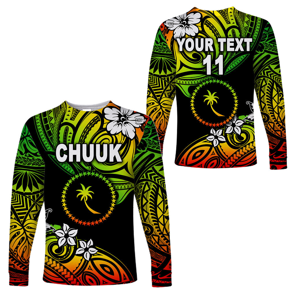 (Custom Personalised) FSM Chuuk Long Sleeve Shirts Unique Vibes - Reggae LT8 Unisex Reggae - Polynesian Pride