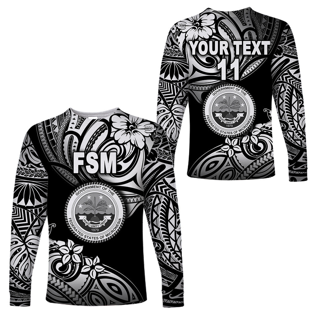 (Custom Personalised) Federated States of Micronesia Long Sleeve Shirts Unique Vibes - Black LT8 Unisex Black - Polynesian Pride