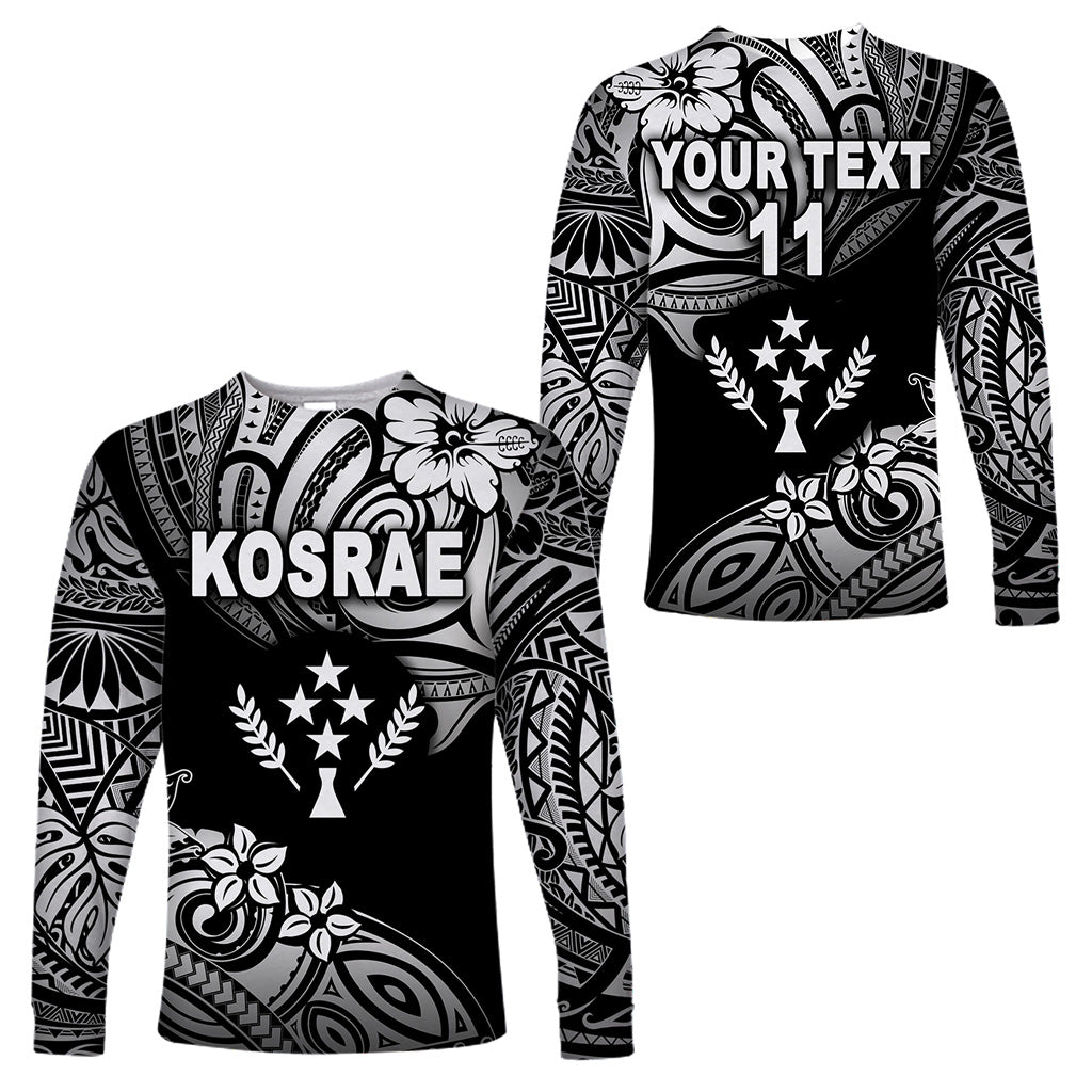 (Custom Personalised) FSM Kosrae Long Sleeve Shirts Unique Vibes - Black LT8 Unisex Black - Polynesian Pride