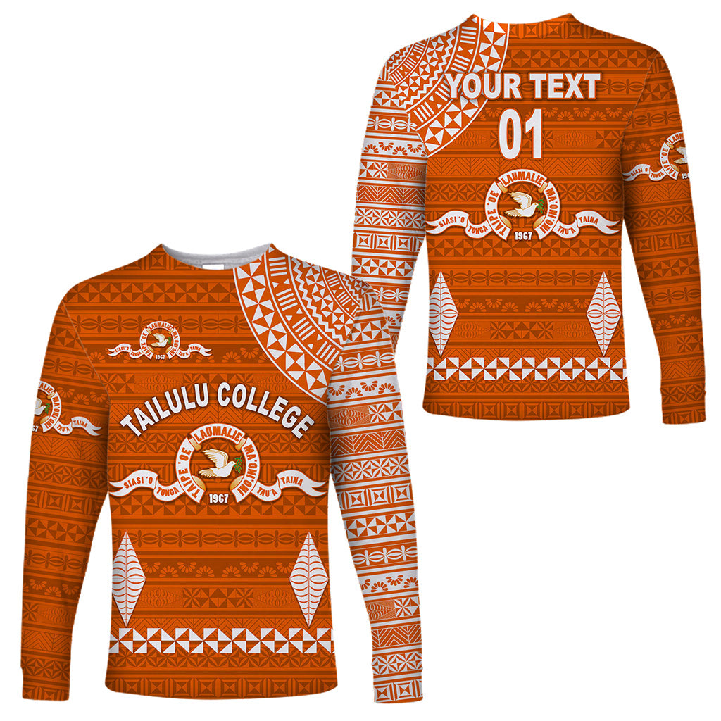 (Custom Personalised) Tonga Tailulu College Long Sleeve Shirts Simple Style LT8 Unisex Orange - Polynesian Pride