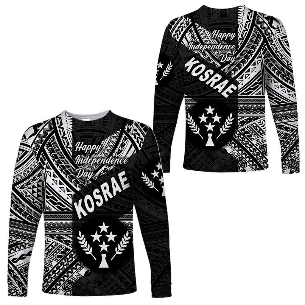 FSM Kosrae Long Sleeve Shirts Happy Independence Day Original Vibes - Black LT8 Unisex Black - Polynesian Pride