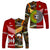 Tonga Ngatu And Australia Aboriginal Long Sleeve Shirts Together LT8 Unisex Red - Polynesian Pride