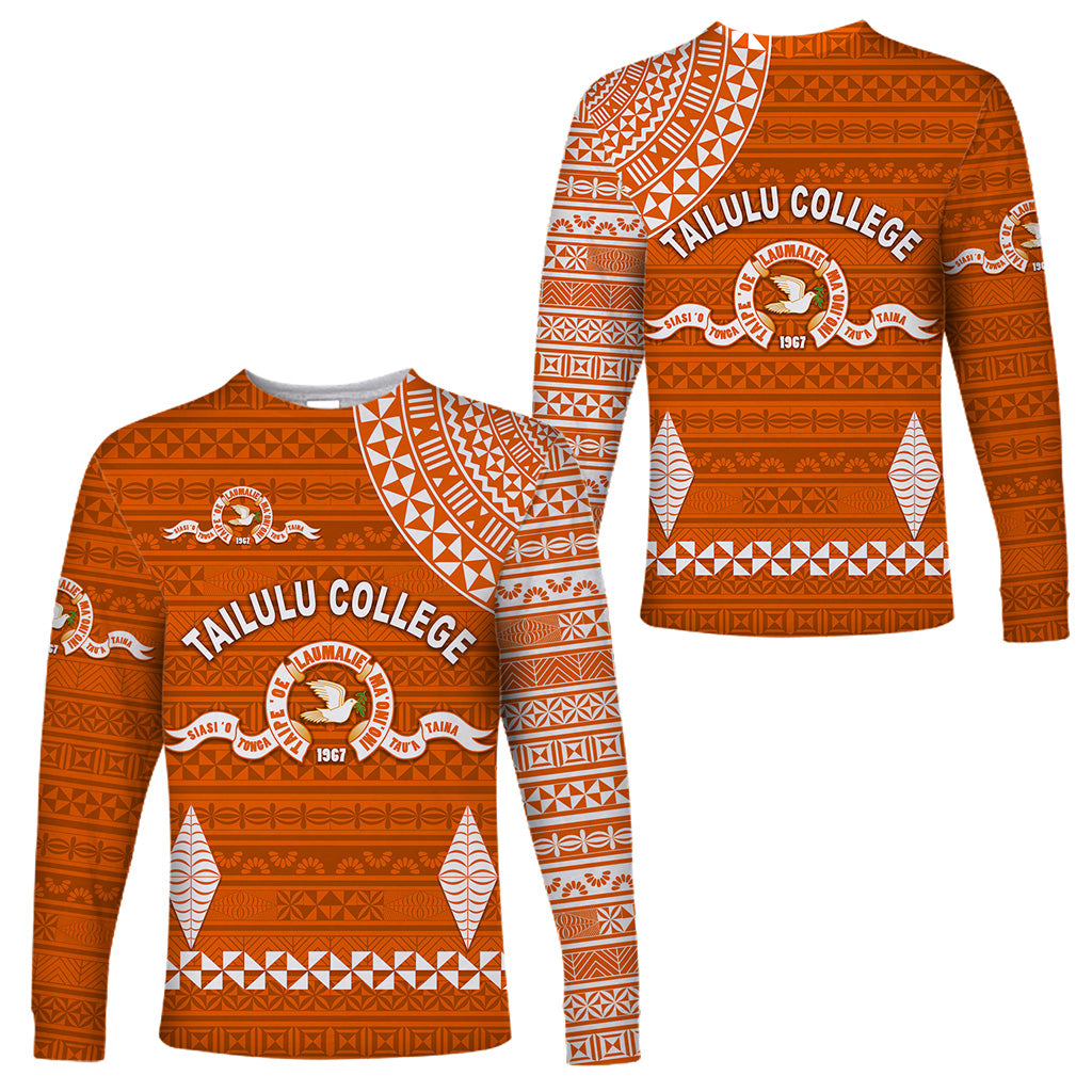 Tonga Tailulu College Long Sleeve Shirts Simple Style LT8 Unisex Orange - Polynesian Pride