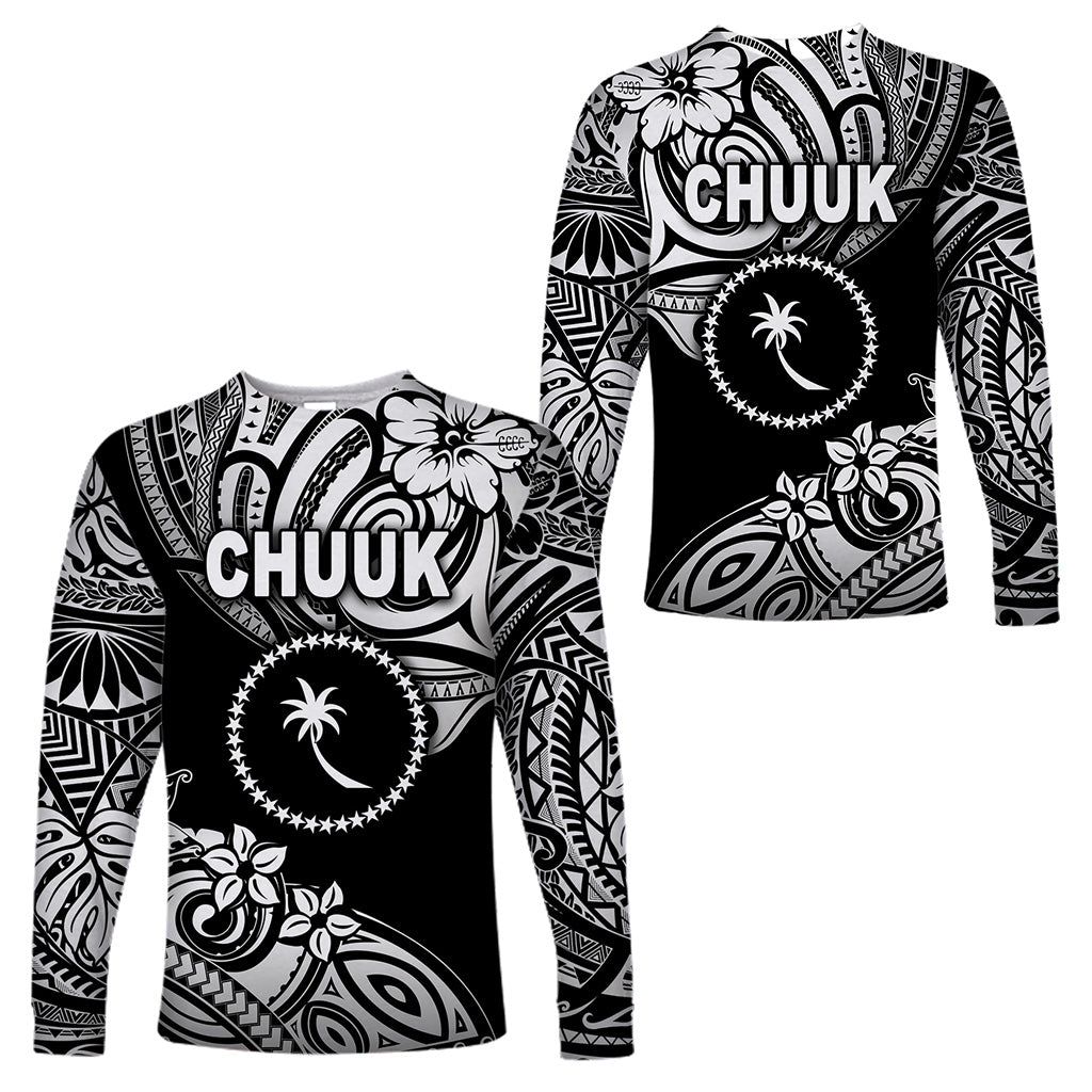 FSM Chuuk Long Sleeve Shirts Unique Vibes - Black LT8 Unisex Black - Polynesian Pride