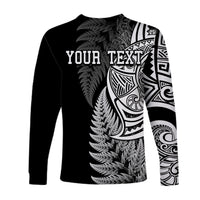 Maori Rugby Long Sleeve Shirt Tattoo Mix Fern Leaf LT6 - Polynesian Pride