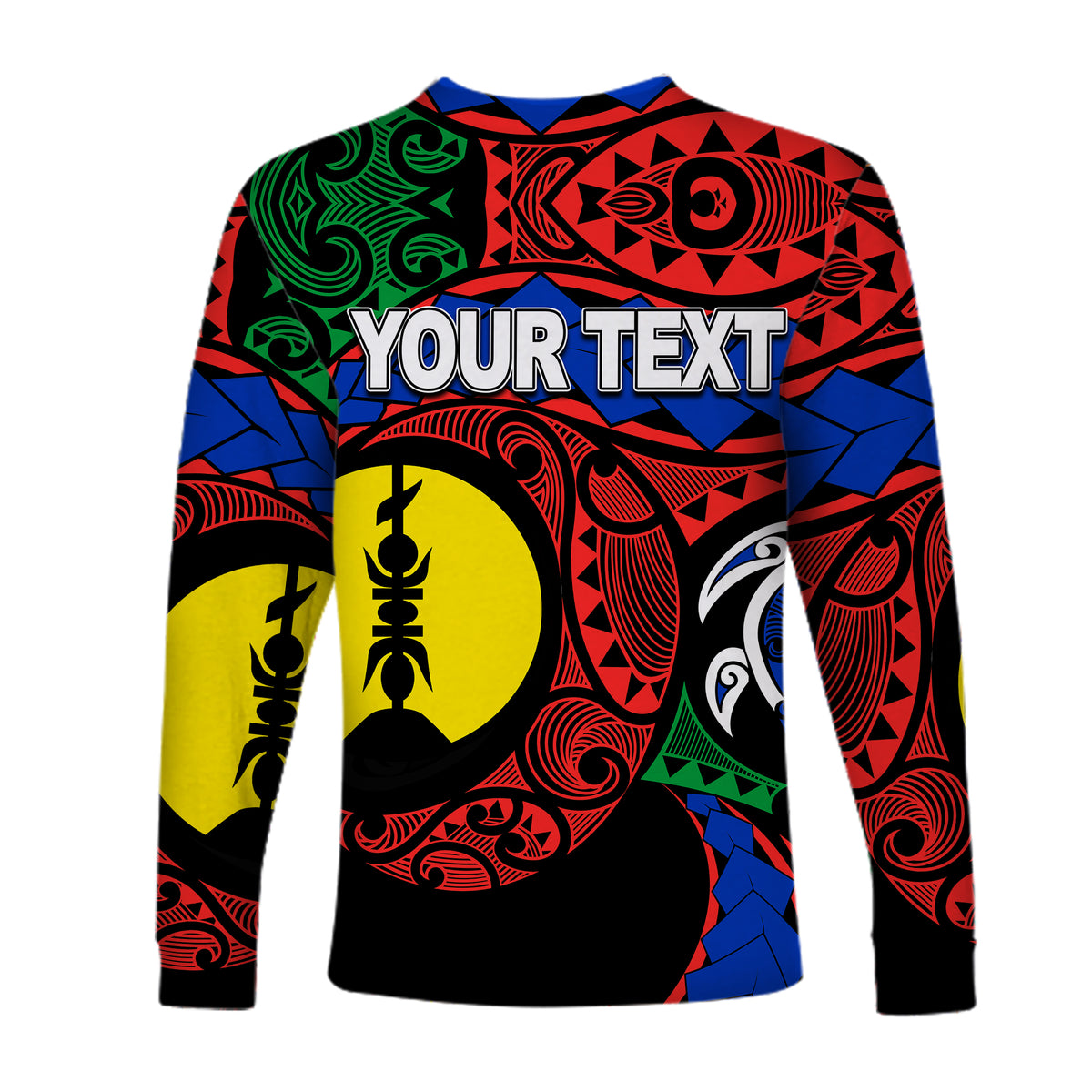 (Custom Personalised)New Caledonia Long Sleeve Shirts Color Flag LT6 - Polynesian Pride