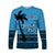 (Custom Personalised)Bula Fiji Long Sleeve Shirt Tapa LT6 Unisex Blue - Polynesian Pride