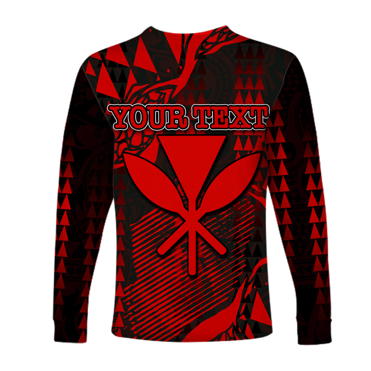 (Custom Personalised) Hawaii Kanaka Map Long Sleeve Shirts Red Style LT6 - Polynesian Pride