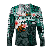 (Custom Personalised) Hawaii Fish Hook Long Sleeve Shirts Green Style LT6 - Polynesian Pride