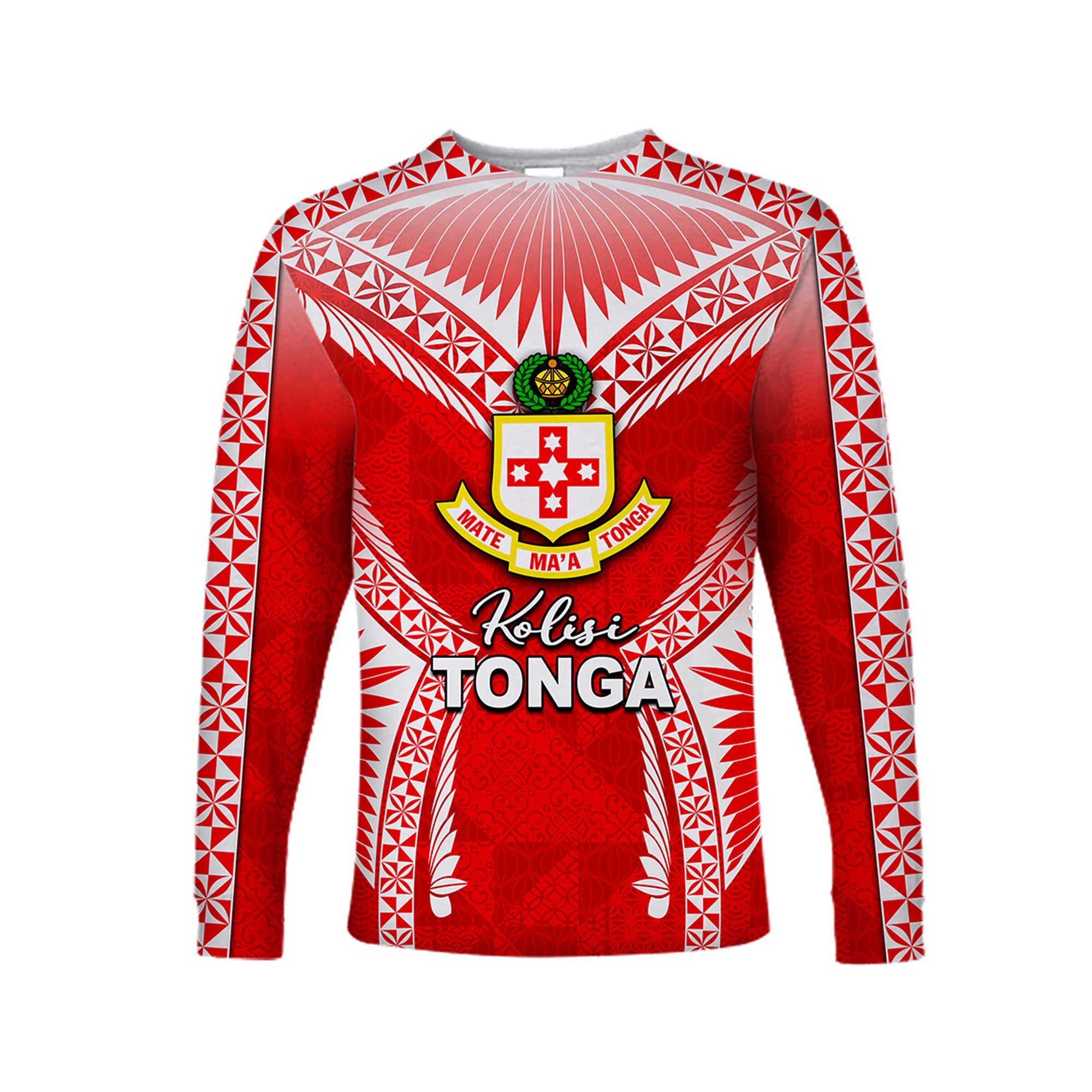 (Custom Personalised)Kolisi Tonga Long Sleeve Shirt Red Style LT6 Unisex Red - Polynesian Pride