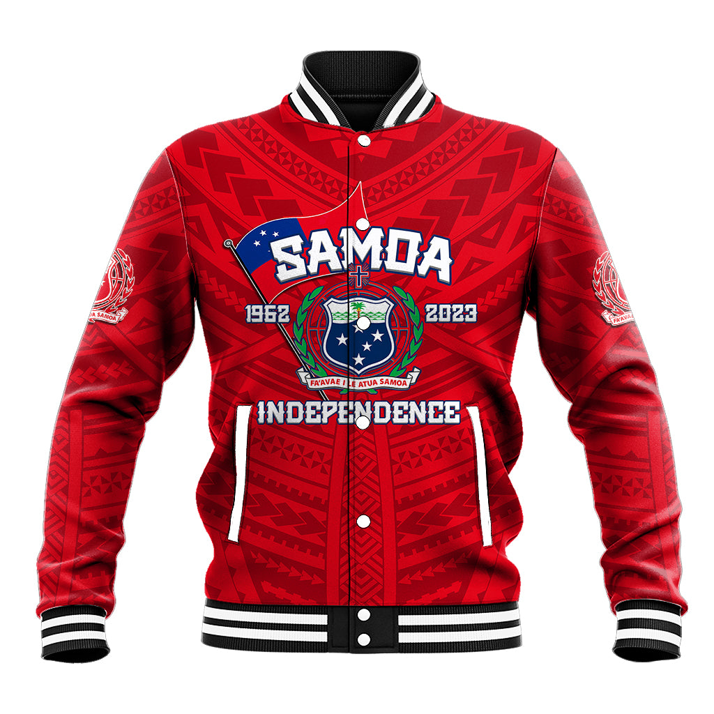 Samoa Independence Baseball Jacket 2023 Red Style LT6 Unisex Red - Polynesian Pride