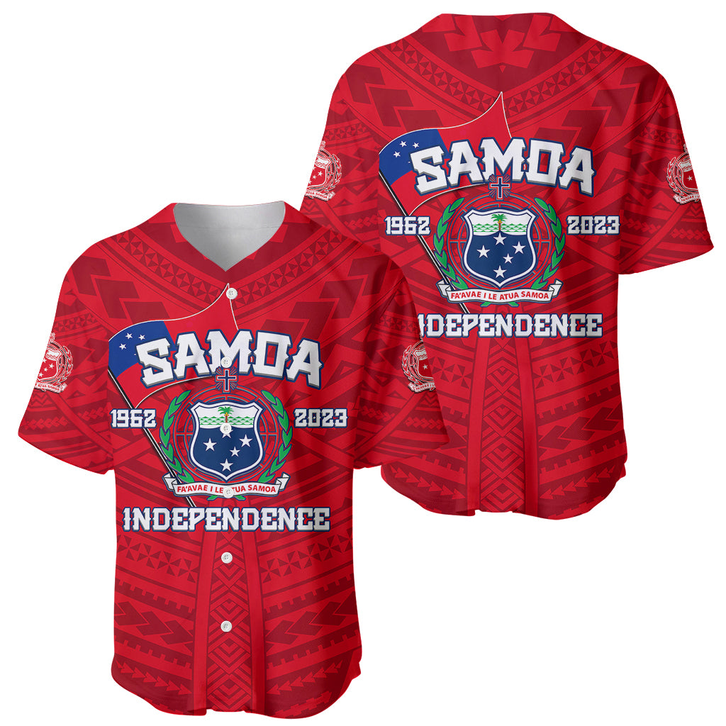 Samoa Independence Baseball Jersey 2023 Red Style LT6 Red - Polynesian Pride