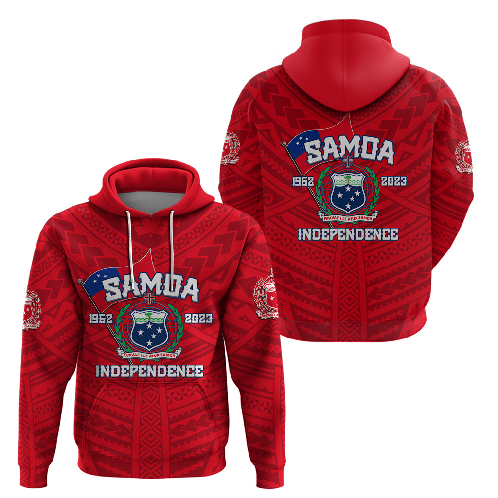 Samoa Independence Hoodie 2023 Red Style LT6 Red - Polynesian Pride