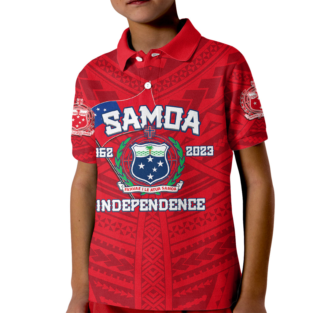 Samoa Independence Kid Polo Shirt 2023 Red Style LT6 Kid Red - Polynesian Pride