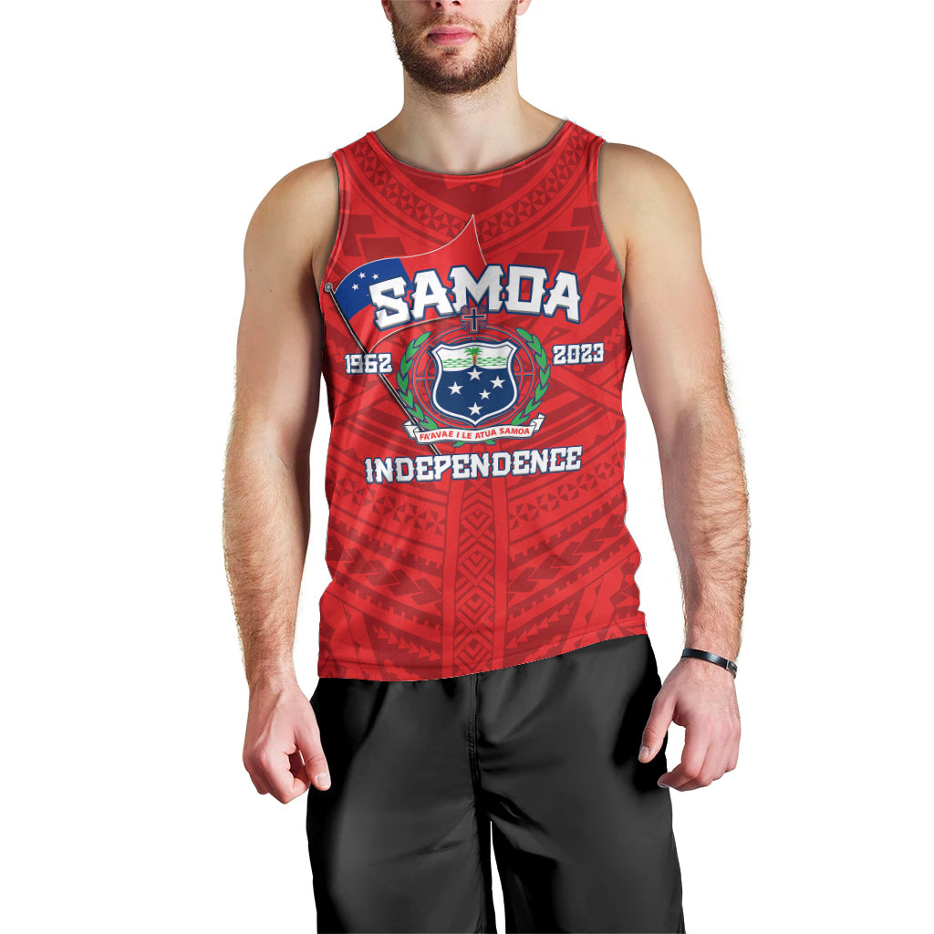 Samoa Independence Men Tank Top 2023 Red Style LT6 - Polynesian Pride