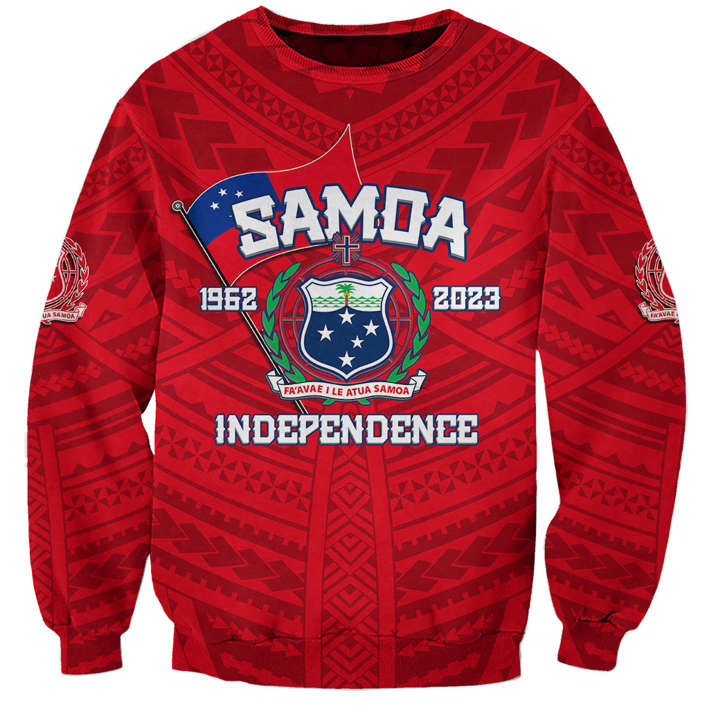 Samoa Independence Sweatshirt 2023 Red Style LT6 Unisex Red - Polynesian Pride