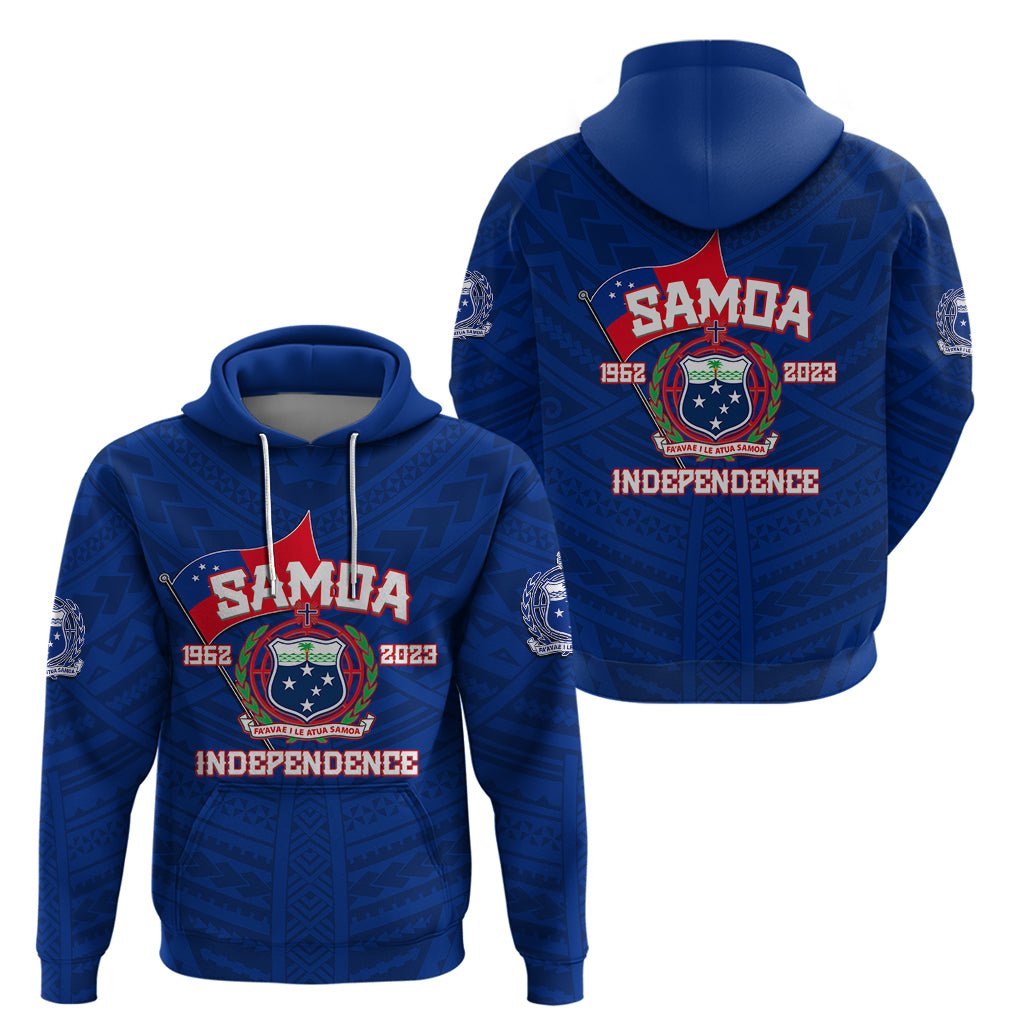 Samoa Independence Hoodie 2023 Blue Style LT6 Blue - Polynesian Pride