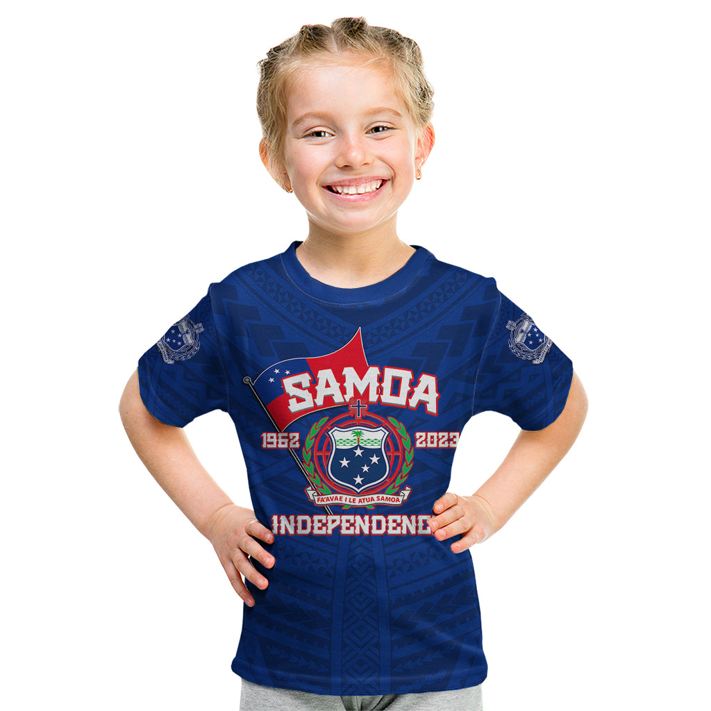 Samoa Independence Kid T Shirt 2023 Blue Style LT6 - Polynesian Pride