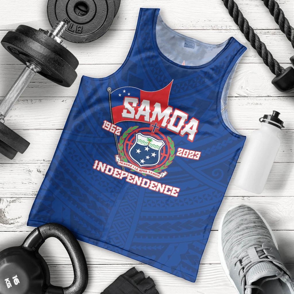 Samoa Independence Men Tank Top 2023 Blue Style LT6 Blue - Polynesian Pride