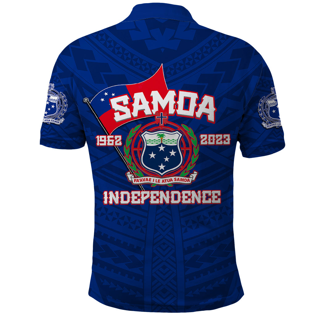 Samoa Independence Polo Shirt 2023 Blue Style LT6 - Polynesian Pride