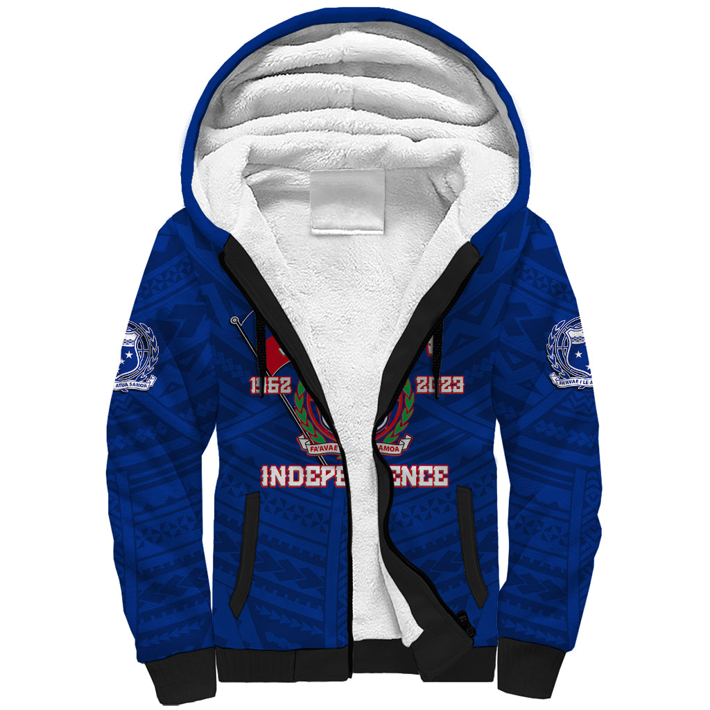 Samoa Independence Sherpa Hoodie 2023 Blue Style LT6 Unisex Blue - Polynesian Pride