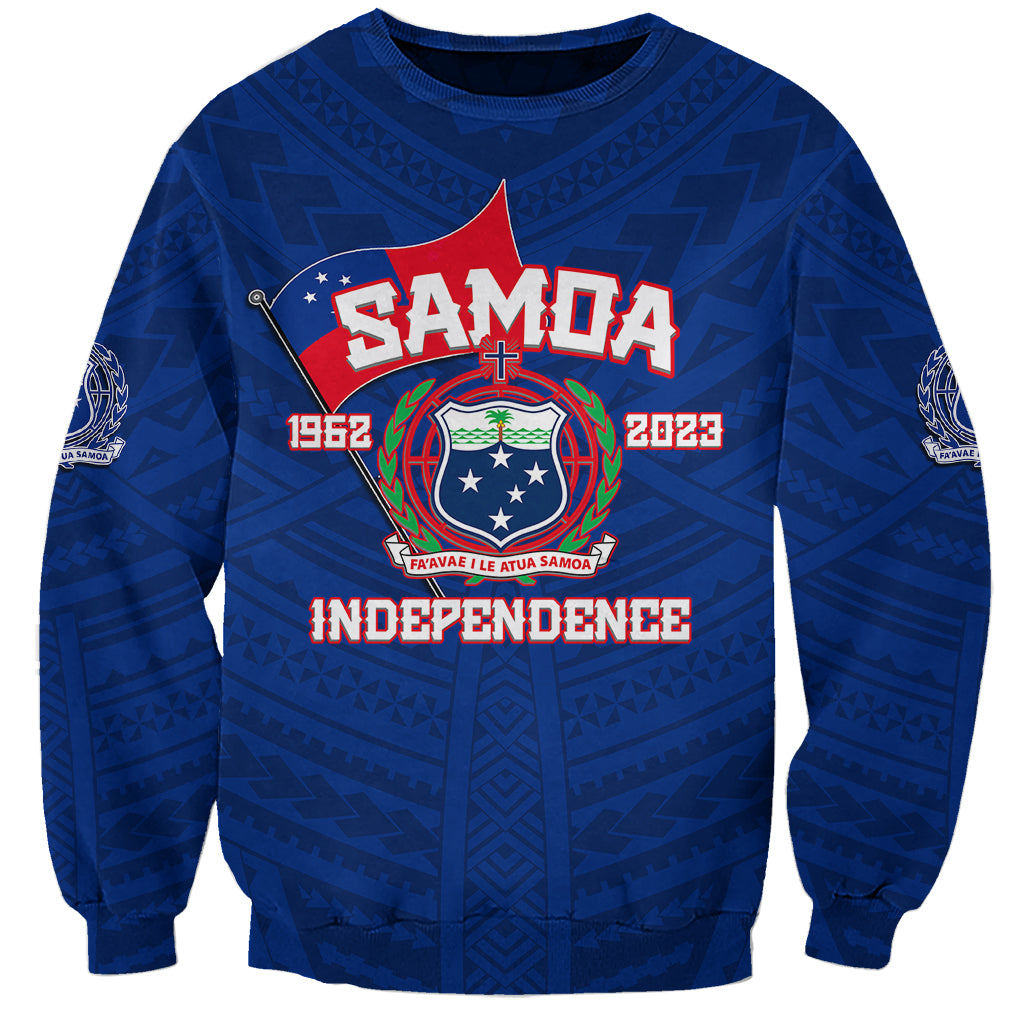 Samoa Independence Sweatshirt 2023 Blue Style LT6 Unisex Blue - Polynesian Pride