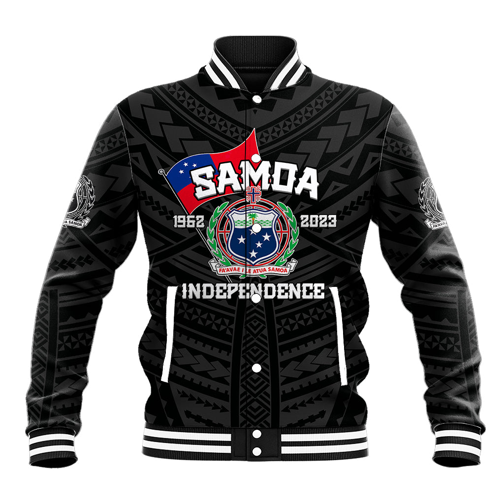 Samoa Independence Baseball Jacket 2023 Black Style LT6 Unisex Black - Polynesian Pride