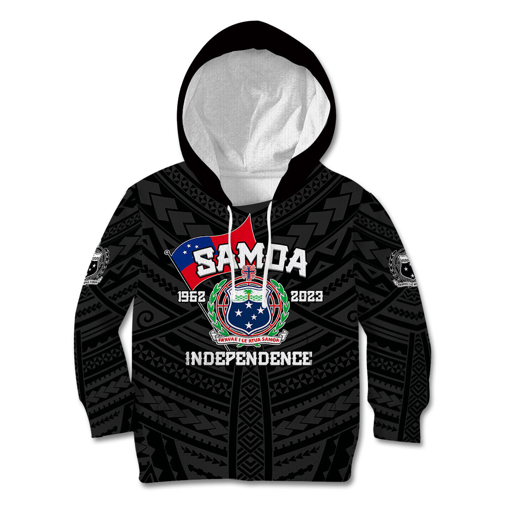 Samoa Independence Kid Hoodie 2023 Black Style LT6 Hoodie Black - Polynesian Pride