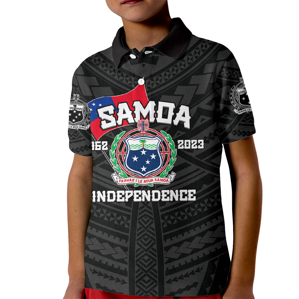 Samoa Independence Kid Polo Shirt 2023 Black Style LT6 Kid Black - Polynesian Pride