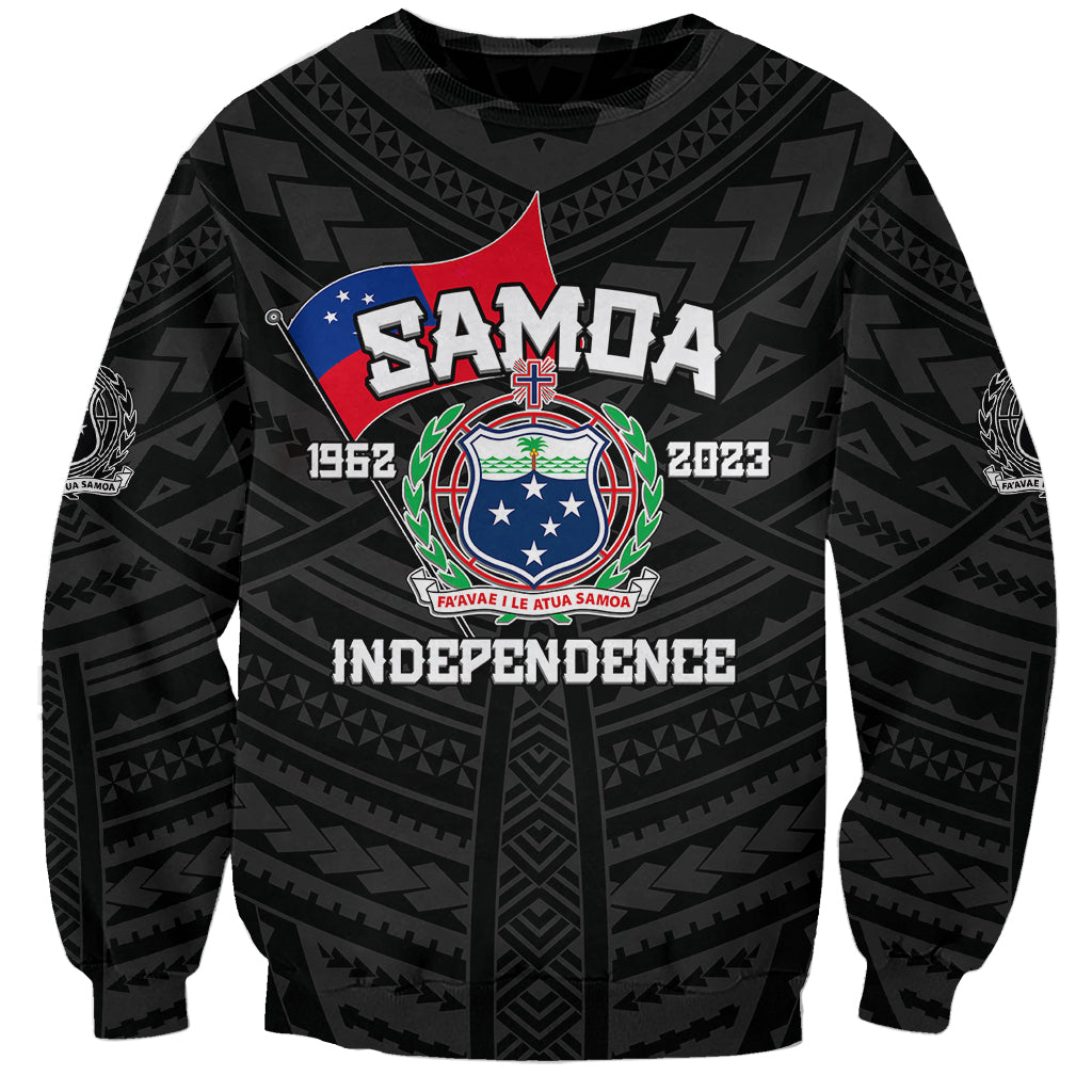 Samoa Independence Sweatshirt 2023 Black Style LT6 Unisex Black - Polynesian Pride