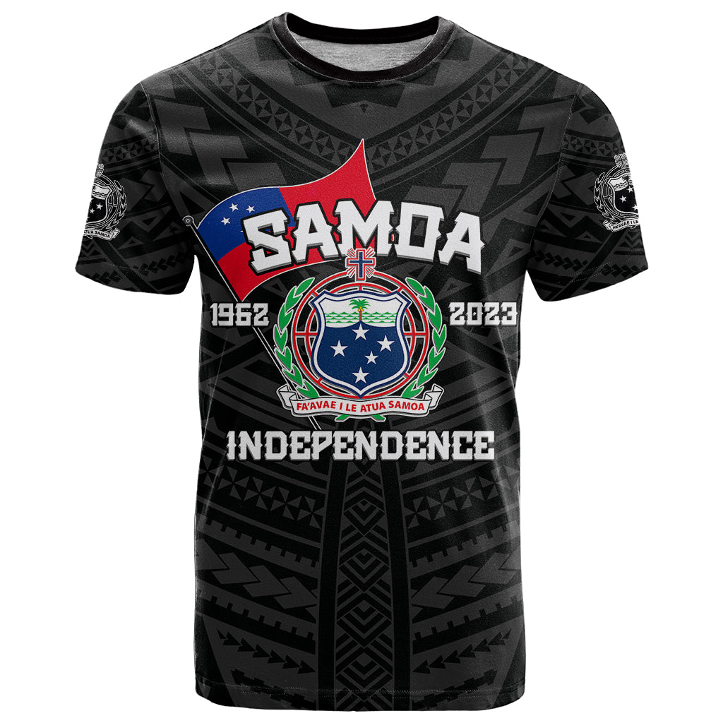 Samoa Independence T Shirt 2023 Black Style LT6 Black - Polynesian Pride