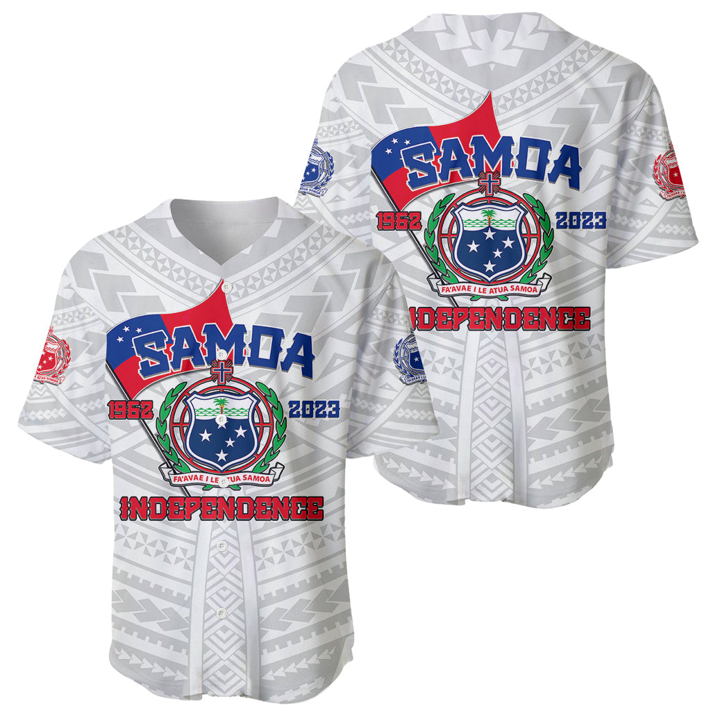 Samoa Independence Baseball Jersey 2023 White Style LT6 White - Polynesian Pride