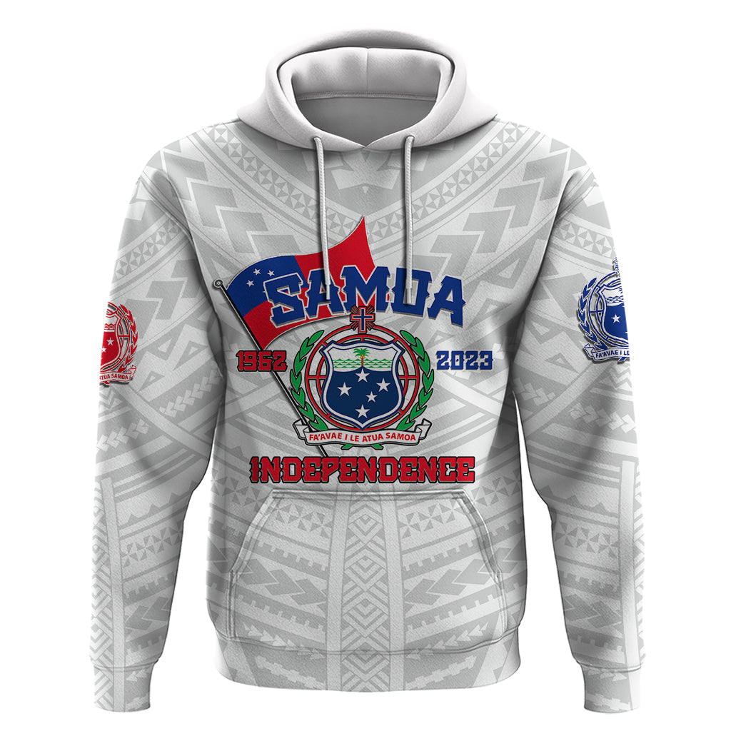 Samoa Independence Hoodie 2023 White Style LT6 - Polynesian Pride