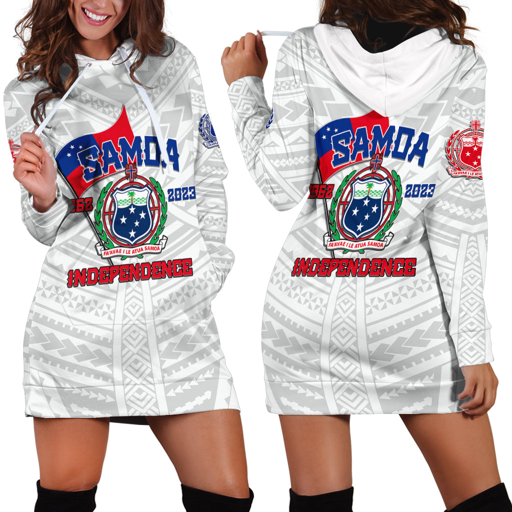 Samoa Independence Hoodie Dress 2023 White Style LT6 White - Polynesian Pride