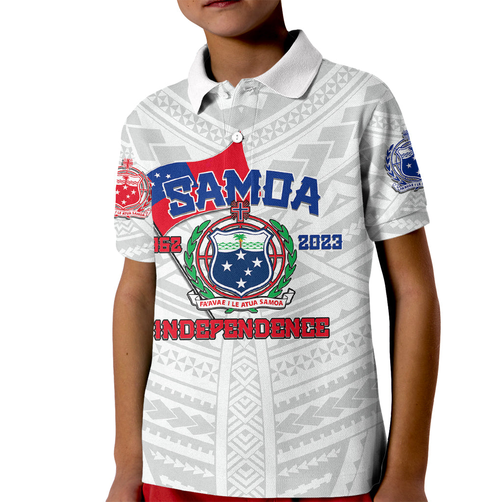 Samoa Independence Kid Polo Shirt 2023 White Style LT6 Kid White - Polynesian Pride