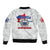 Samoa Independence Sleeve Zip Bomber Jacket 2023 White Style LT6 - Polynesian Pride