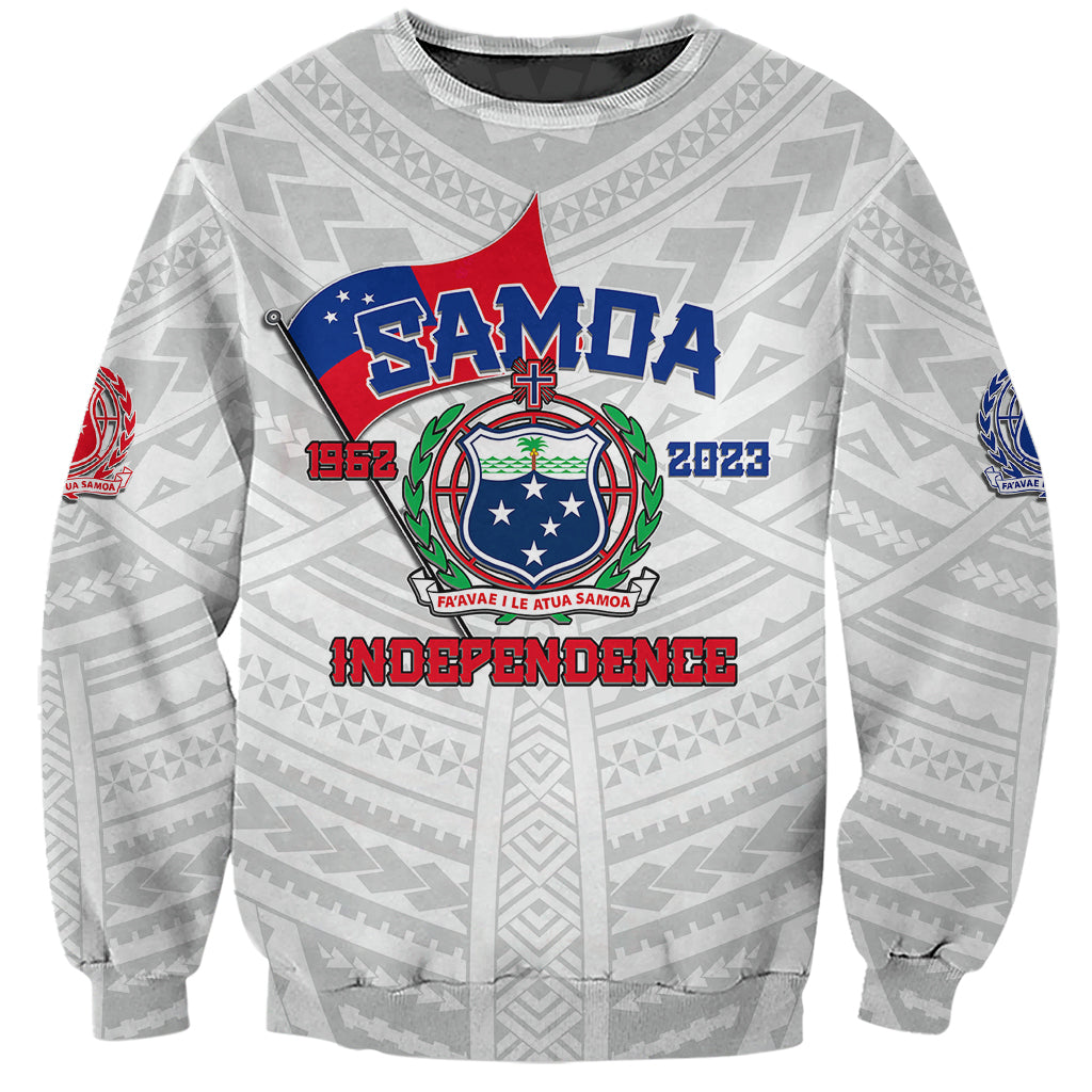 Samoa Independence Sweatshirt 2023 White Style LT6 Unisex White - Polynesian Pride