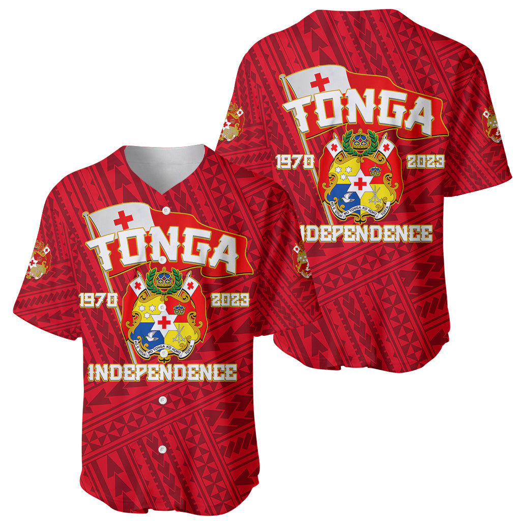 Tonga Independence Baseball Jersey 2023 Red Style LT6 Red - Polynesian Pride