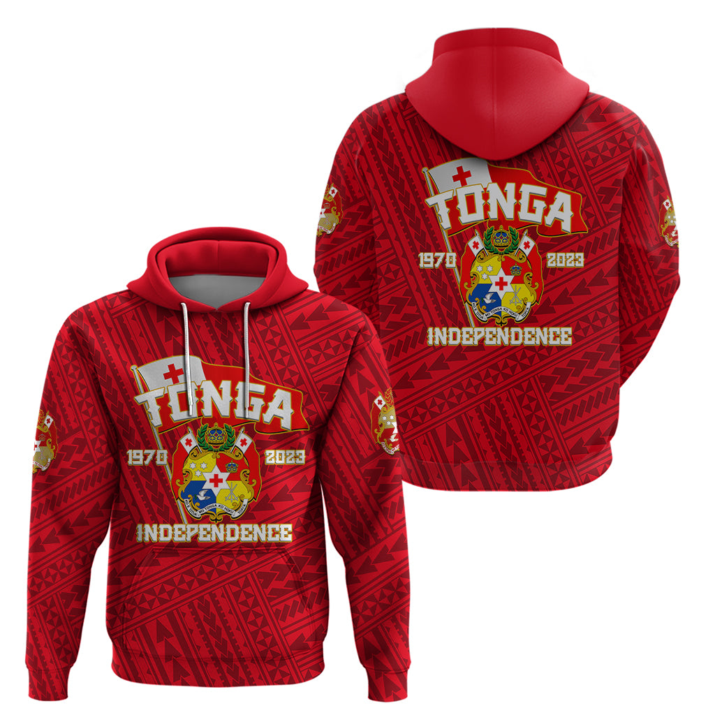 Tonga Independence Hoodie 2023 Red Style LT6 Red - Polynesian Pride