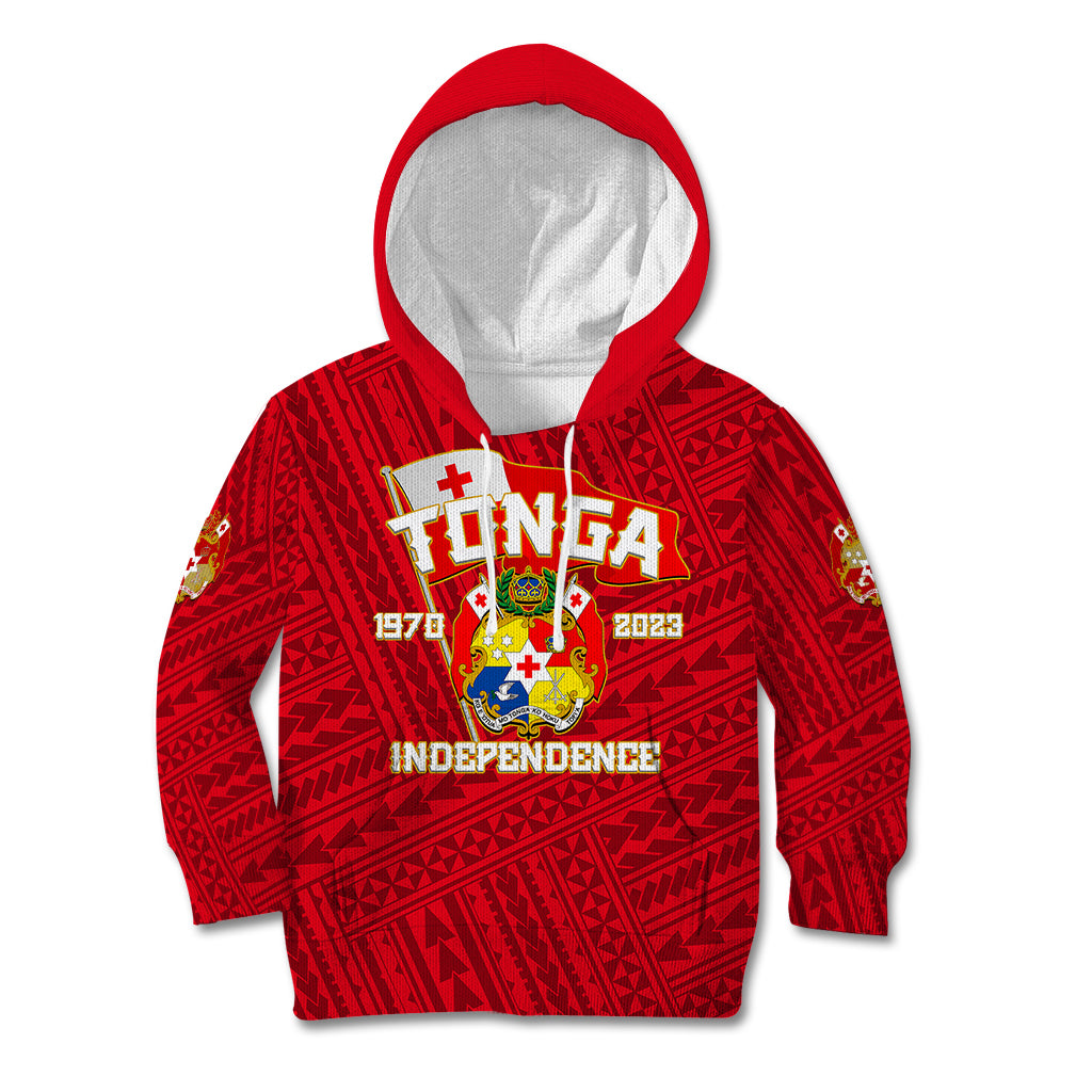Tonga Independence Kid Hoodie 2023 Red Style LT6 Hoodie Red - Polynesian Pride