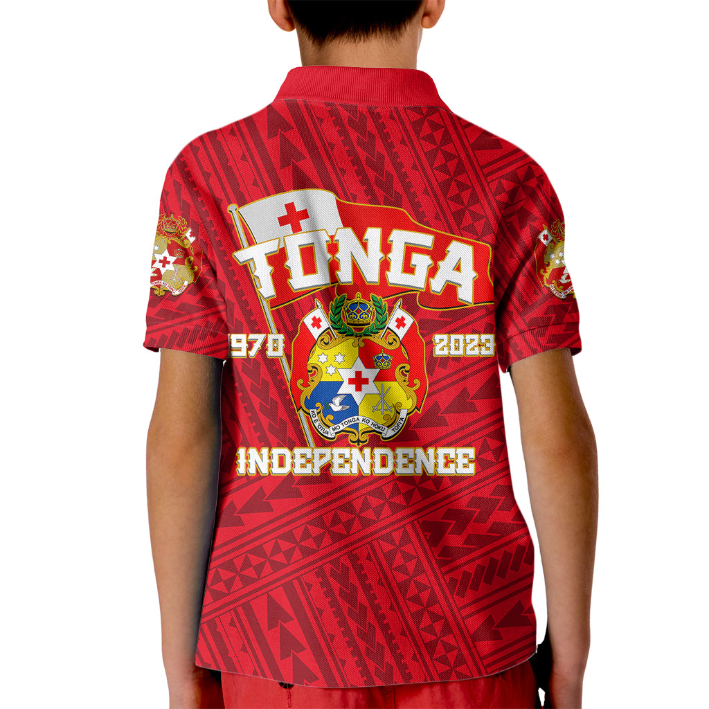 Tonga Independence Kid Polo Shirt 2023 Red Style LT6 - Polynesian Pride