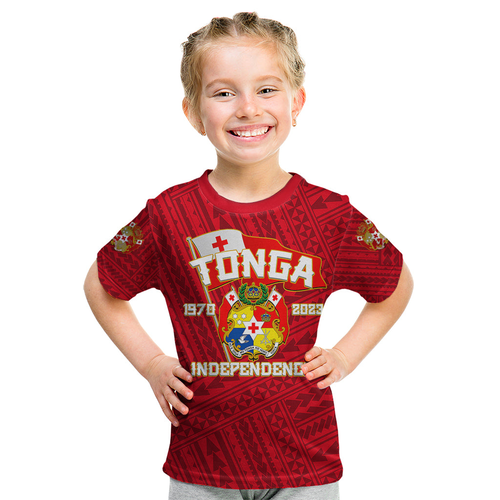 Tonga Independence Kid T Shirt 2023 Red Style LT6 - Polynesian Pride