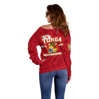 Tonga Independence Off Shoulder Sweater 2023 Red Style LT6 - Polynesian Pride