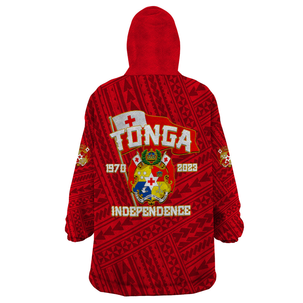 Tonga Independence Wearable Blanket Hoodie 2023 Red Style LT6 - Polynesian Pride