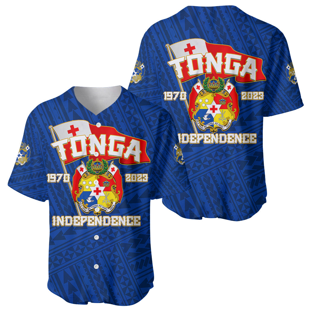 Tonga Independence Baseball Jersey 2023 Blue Style LT6 Blue - Polynesian Pride