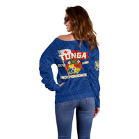 Tonga Independence Off Shoulder Sweater 2023 Blue Style LT6 - Polynesian Pride